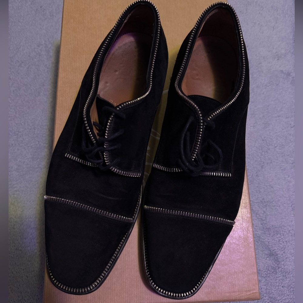 Christian Louboutin Bruno Zip Flats. Black velour 39.5